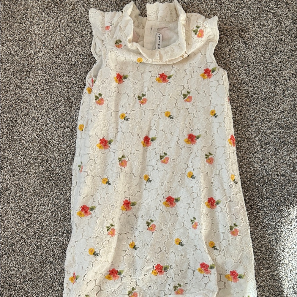 Janie & Jack Floral Embroidered White Dress